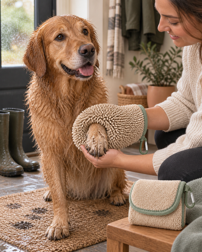 Reversible Microfiber Paw-Drying Mitt