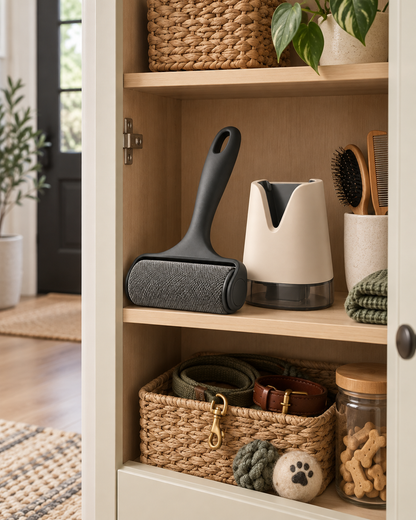 Reusable Pet Hair Roller with Self-Cleaning Dock